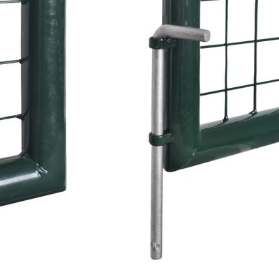 vidaXL Portail de clôture à porte double Acier enduit de poudre