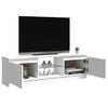 vidaXL Meuble TV avec lumi&egrave;res LED blanc brillant 120x30x36 cm