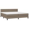 vidaXL Sommier &agrave; lattes de lit avec matelas Taupe 200x200 cm Tissu