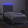 vidaXL Sommier &agrave; lattes de lit et matelas et LED Gris clair 90x190cm