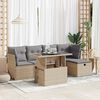 vidaXL Salon de jardin avec coussins 6 pcs beige r&eacute;sine tress&eacute;e