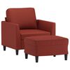 vidaXL Fauteuil avec repose-pied Rouge bordeaux 60 cm Similicuir