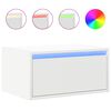 vidaXL Tables de chevet murales avec lumières LED 2 pcs blanc