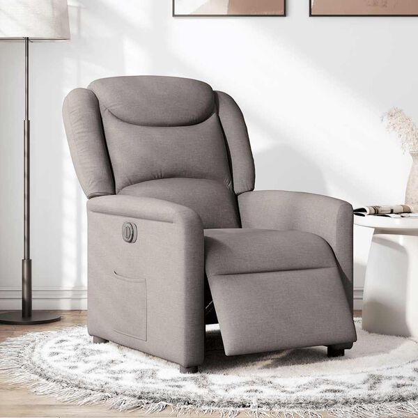 vidaXL Fauteuil inclinable &eacute;lectrique Taupe Tissu