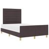 vidaXL Cadre de lit avec t&ecirc;te de lit Marron fonc&eacute; 160 x 200 cm tissu