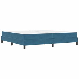 vidaXL Lit &agrave; ressorts avec matelas Bleu fonc&eacute; 200 x 200 cm tissu