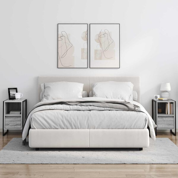 vidaXL Table de chevet Gris Sonoma 39,5 x 30 x 50 cm Bois d'ing&eacute;nierie