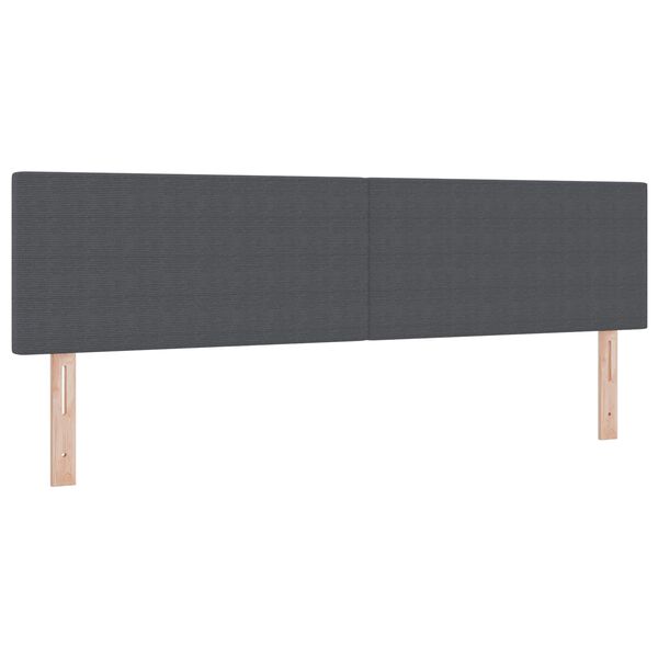 vidaXL T&ecirc;te de lit LED avec t&ecirc;te de lit Gris fonc&eacute; 180 cm Polyester