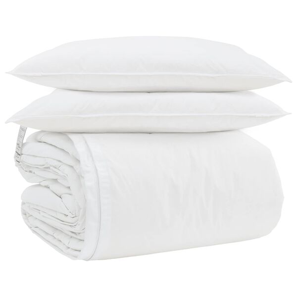 vidaXL Ensemble de Duvet avec oreiller 3 pcs Blanc Plume de canard