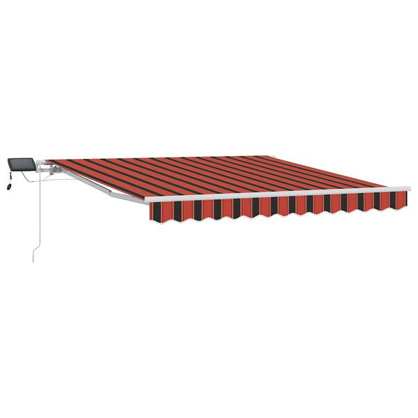 vidaXL Auvent manuel rétractable avec LED 300x250 cm Orange et marron