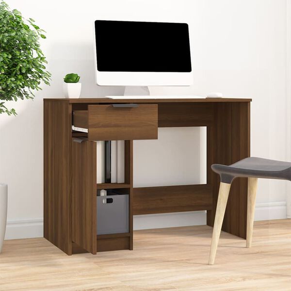 vidaXL Bureau Chêne marron 100x50x75 cm Bois d'ingénierie