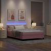 vidaXL Lit &agrave; ressort LED avec matelas Rose 160 x 200 cm Velours