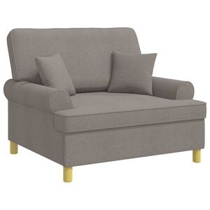 vidaXL Fauteuil avec coussins Taupe Tissu