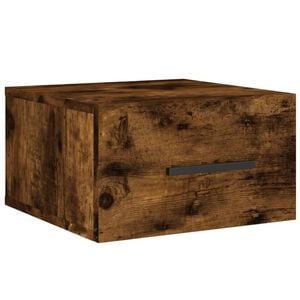 vidaXL Table de chevet murale ch&ecirc;ne fum&eacute; 35x35x20 cm