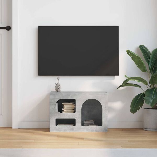 vidaXL Meuble TV Gris b&eacute;ton 60 x 35 x 40 cm Bois d'ing&eacute;nierie