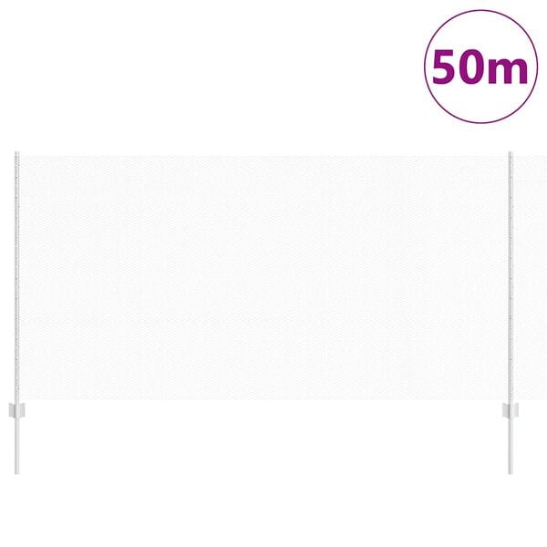 vidaXL Cl&ocirc;ture avec poteau Argent&eacute; 1,2 x 50 m Acier