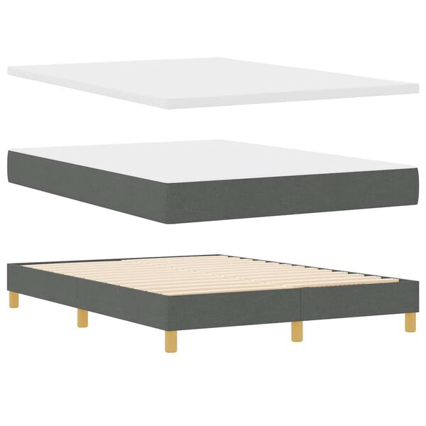 vidaXL Lit &agrave; Ressorts avec matelas Gris fonc&eacute; 140 x 190 cm tissu