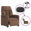 vidaXL Fauteuil inclinable de massage électrique marron tissu