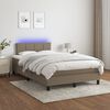 vidaXL Sommier &agrave; lattes de lit matelas et LED taupe 120x190 cm tissu