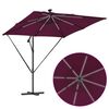 vidaXL Parasol banane à mât déporté Rouge bordeaux 249 x 249 x 250 cm