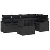 vidaXL Ensemble de canap&eacute; de jardin 6 pc Noir