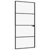 vidaXL Porte d'int&eacute;rieur Noir 93x201,5 cm Tremp&eacute; verre aluminium fin