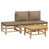 vidaXL Salon de jardin 4 pcs avec coussins taupe bambou