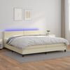 vidaXL Sommier &agrave; lattes de lit avec matelas et LED Cr&egrave;me 200x200 cm