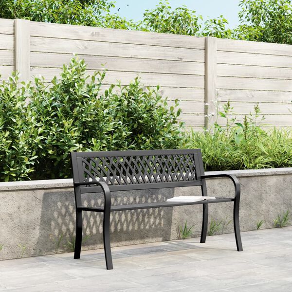 vidaXL Banc de jardin Noir 120 cm Acier
