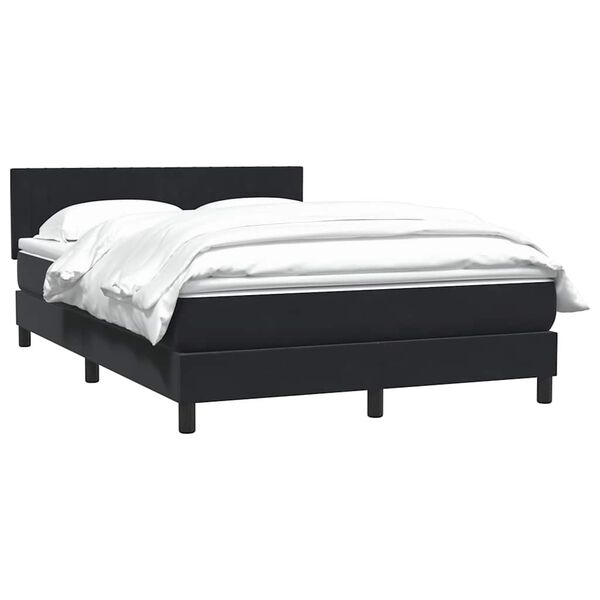 vidaXL Sommier &agrave; lattes de lit avec matelas noir 160x210 cm velours