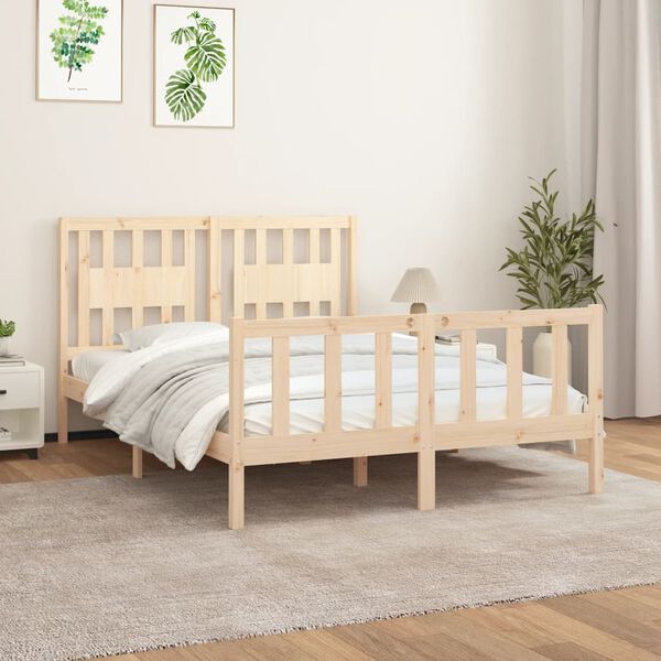 vidaXL Cadre de lit sans matelas bois massif de pin 140x200 cm