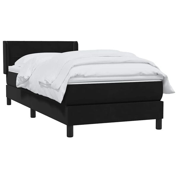 vidaXL Sommier &agrave; lattes de lit avec matelas noir 80x220 cm velours