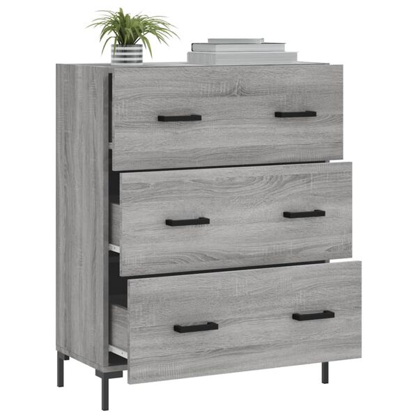 vidaXL Buffet sonoma gris 69,5x34x90 cm bois d'ingénierie
