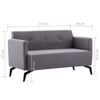 vidaXL Canap&eacute; &agrave; 2 places rev&ecirc;tement en tissu 115x60x67 cm gris clair