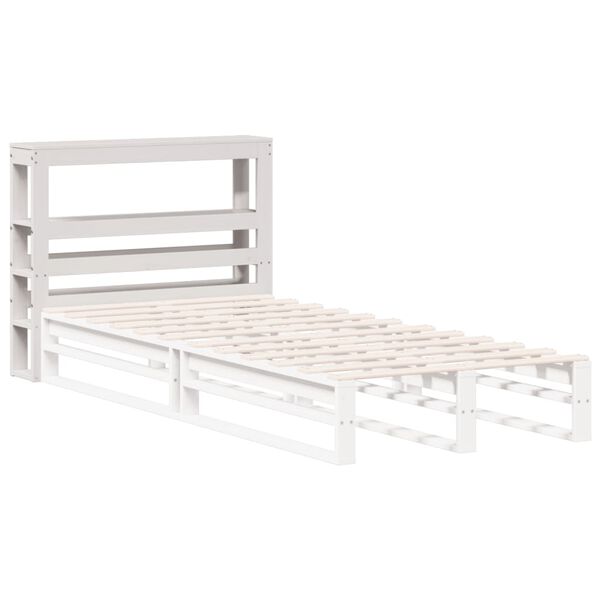 vidaXL Tête de lit avec étagères blanc 75 cm bois massif de pin