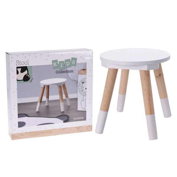 H&S Collection Tabouret pour enfants 24x26 cm Blanc