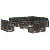 vidaXL Ensemble de canap&eacute; de jardin 13 pcs Gris polyrotin