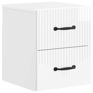 vidaXL Cabinet de chevet mural Blanc brillant 34,5 x 33 x 40 cm
