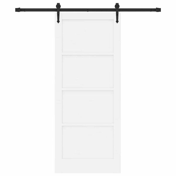 vidaXL Porte coulissante ORKDAL Blanc 83 x 202 cm Pin massif