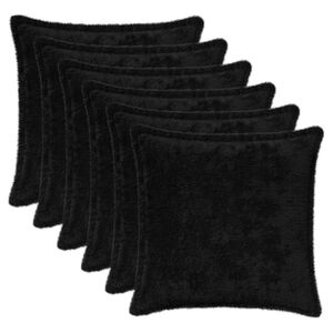 vidaXL Housse de coussin 6 pc HOUTEN Noir 30 x 30 cm