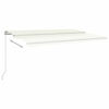 vidaXL Auvent manuel r&eacute;tractable avec LED 500x350 cm Cr&egrave;me