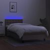 vidaXL Sommier &agrave; lattes de lit avec matelas LED Taupe 80x200 cm Tissu