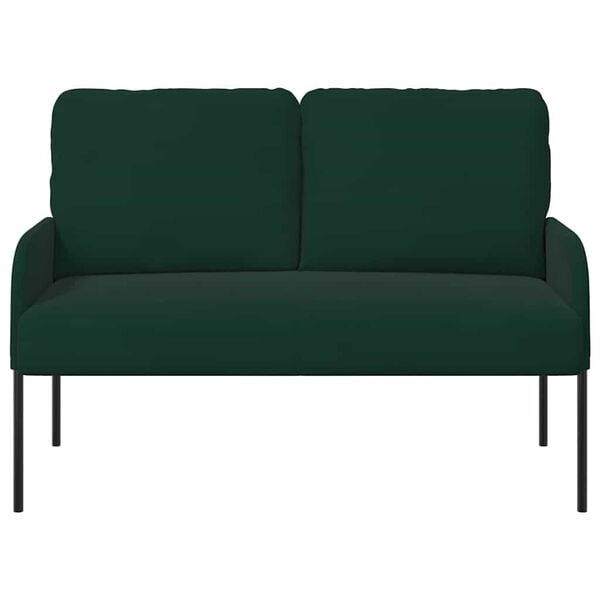 vidaXL Canap&eacute;s avec coussin 110cm Vert fonc&eacute; Contreplaqu&eacute;