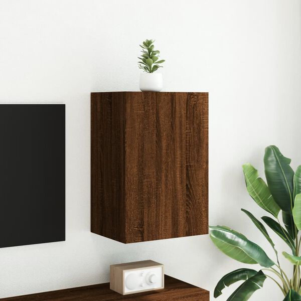 vidaXL Meuble TV mural chêne marron 40,5x30x60 cm bois d'ingénierie