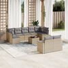 vidaXL Salon de jardin avec coussins 10 pcs beige r&eacute;sine tress&eacute;e