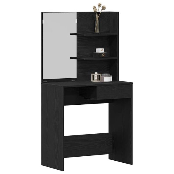 vidaXL Table de Toilette avec tiroir Ch&ecirc;ne noir 74,5 x 40 x 141 cm