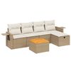 vidaXL Salon de jardin avec coussins 6 pcs beige r&eacute;sine tress&eacute;e