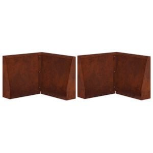 vidaXL Mur de sout&egrave;nement 2 pc 50 x 50 x 40 cm Acier patin&eacute; Rouill&eacute;