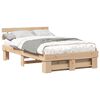vidaXL Cadre de lit avec t&ecirc;te de lit Marron 135 x 190 cm Pin massif