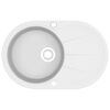 vidaXL &Eacute;vier de cuisine Granit Seul lavabo Ovale Blanc